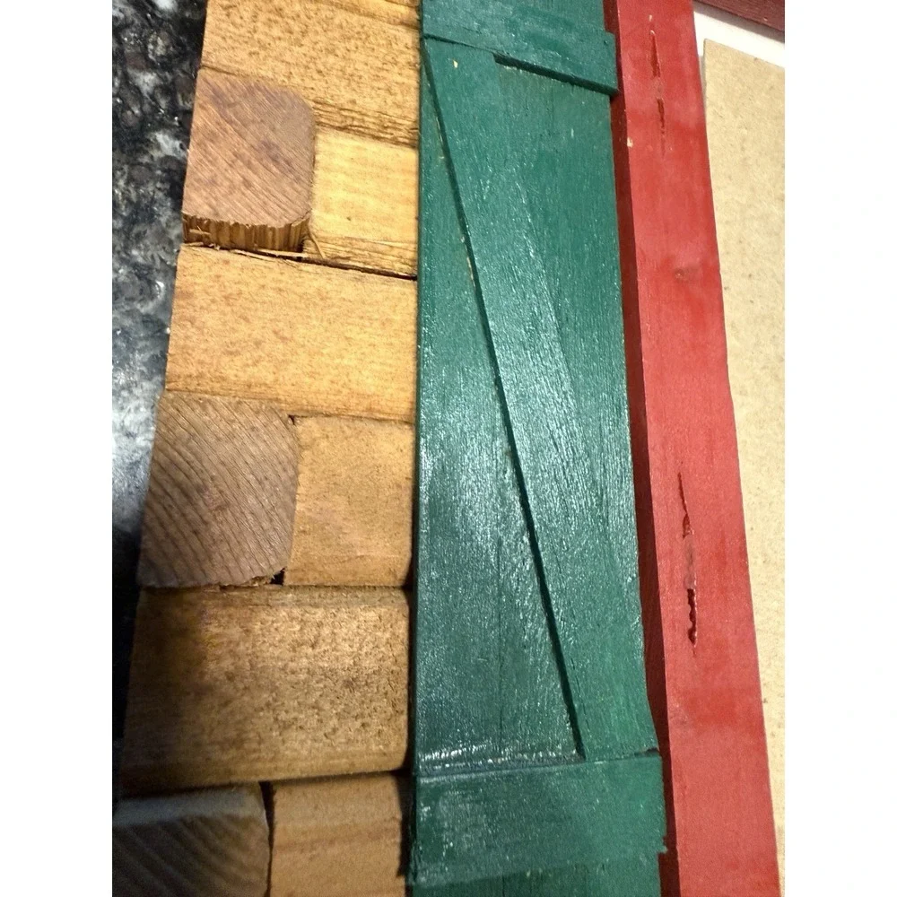 VTG 80's Handmade Rustic Log Cabin Wood Picture Frame Shutters Cottage Décor